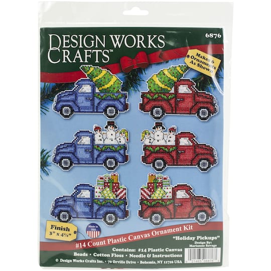 Design Works&#x2122; Holiday Pickups Plastic Canvas Ornament Kit